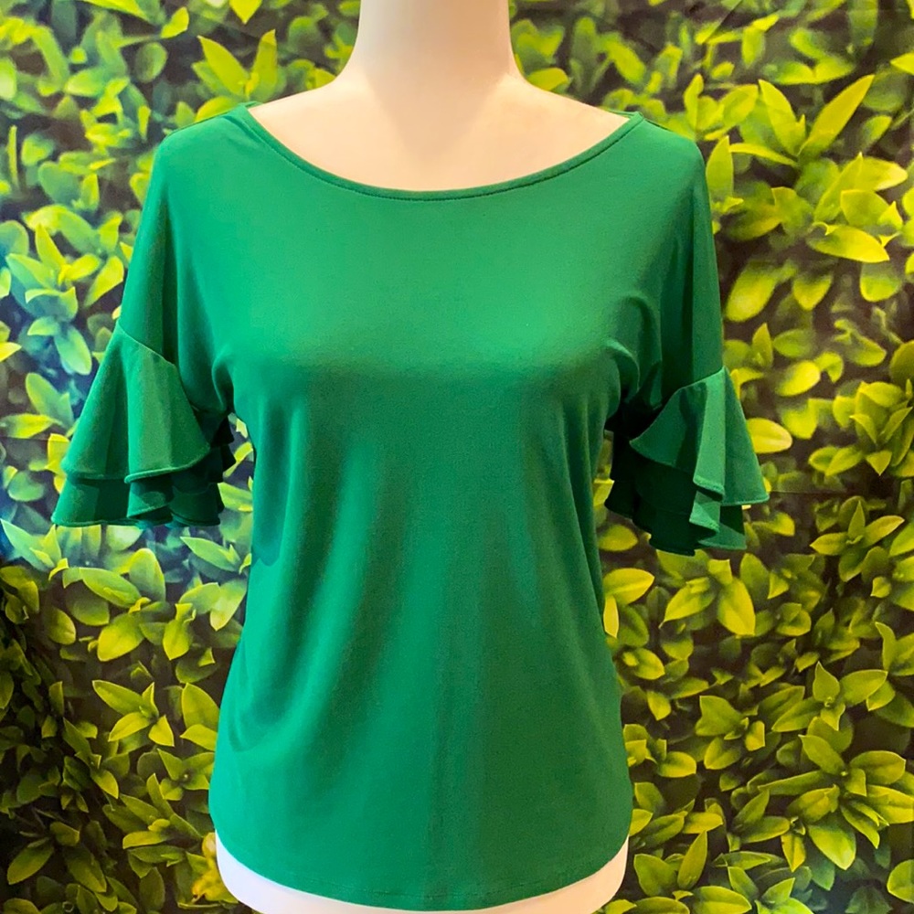 INC GREEN BLOUSE XS